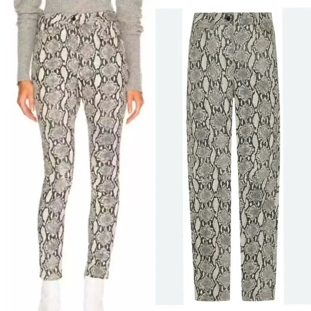 A.L.C. Turner Lamb Leather Tan Snake Pants Size 4